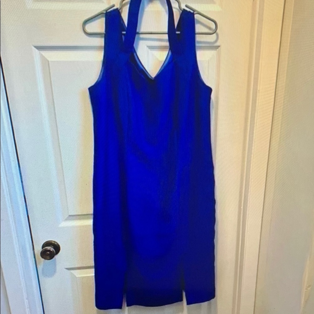 Elegant Blue Halter Dress
